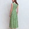 Tamsin Jersey Midi Dress Fresh Green and Ivory Stripe Tamsin Jersey Midi Dress Fresh Green and Ivory Stripe
