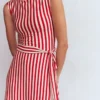 Tamsin Jersey Midi Dress Merida Red and Ivory Stripe Tamsin Jersey Midi Dress Merida Red and Ivory Stripe