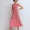 Tamsin Jersey Midi Dress Merida Red and Ivory Stripe Tamsin Jersey Midi Dress Merida Red and Ivory Stripe