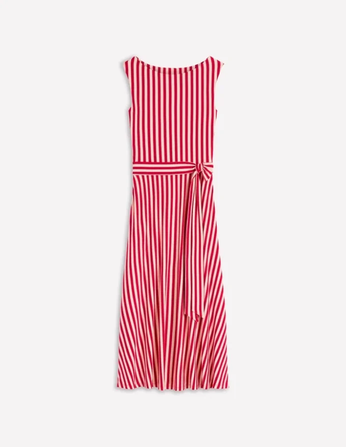 Tamsin Jersey Midi Dress Merida Red and Ivory Stripe Tamsin Jersey Midi Dress Merida Red and Ivory Stripe