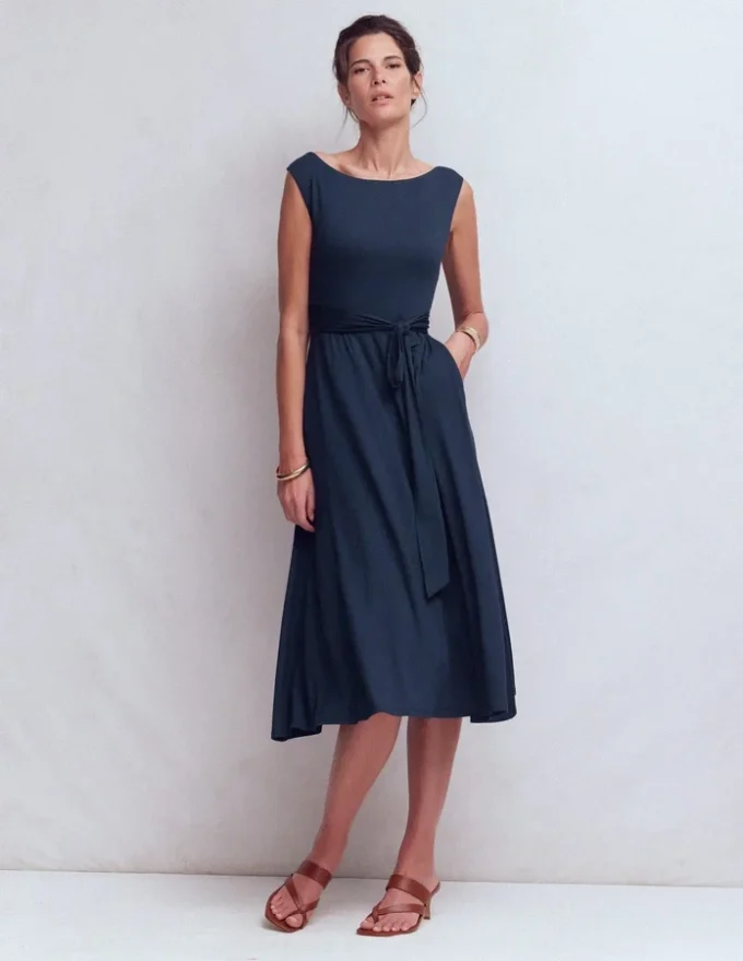 Tamsin Jersey Midi Dress Navy Tamsin Jersey Midi Dress Navy
