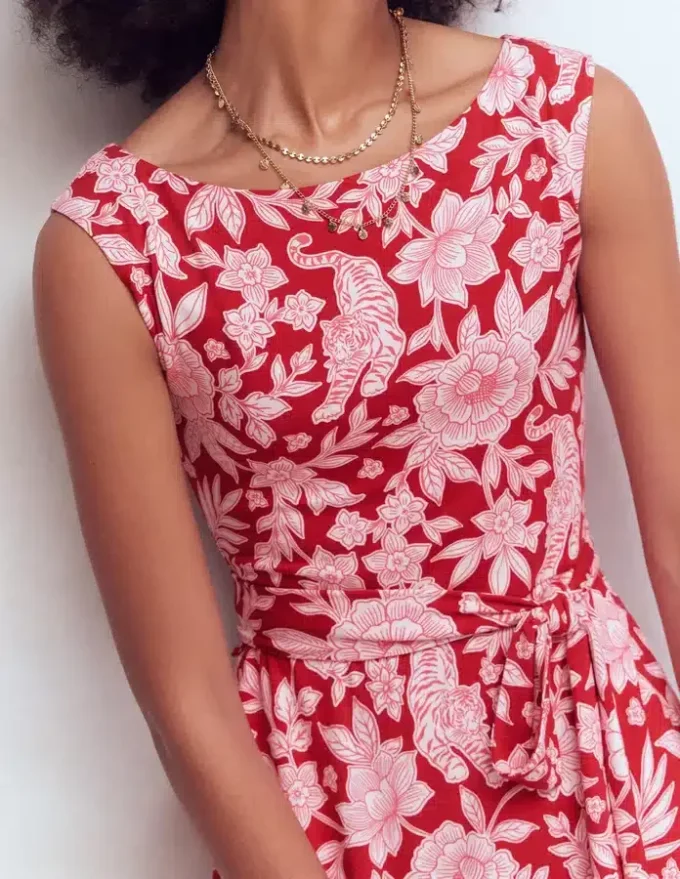 Tamsin Jersey Midi Dress Spicy Red, Tigers Paradise Tamsin Jersey Midi Dress Spicy Red, Tigers Paradise
