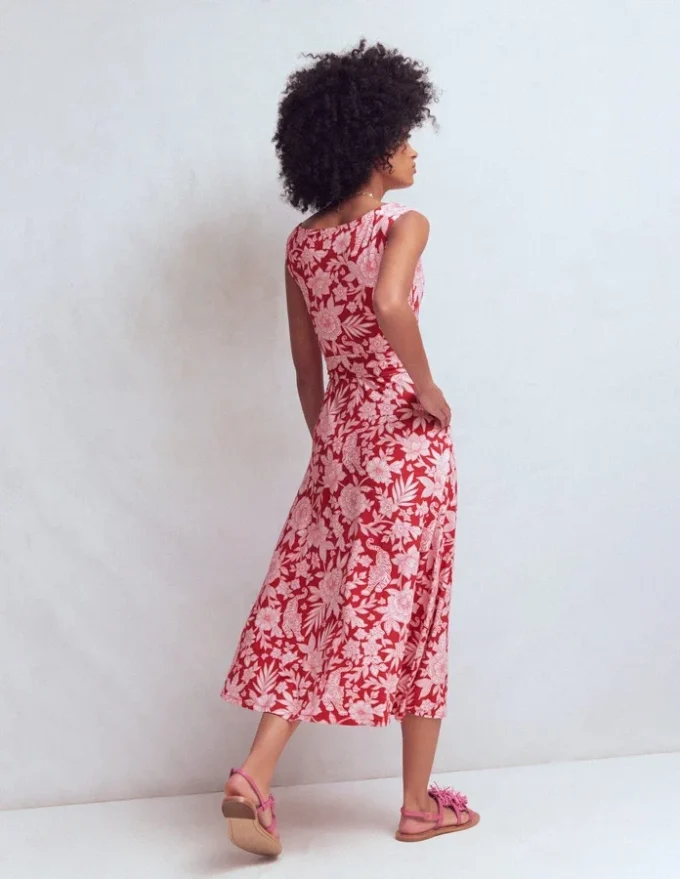 Tamsin Jersey Midi Dress Spicy Red, Tigers Paradise Tamsin Jersey Midi Dress Spicy Red, Tigers Paradise