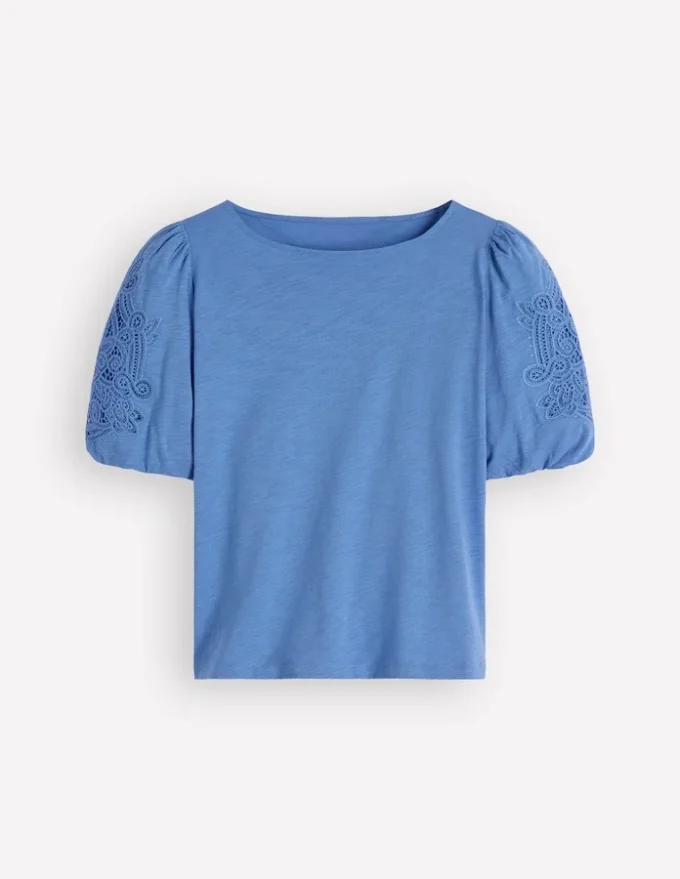 Tape Lace T-shirt Forget Me Not Blue Tape Lace T-shirt Forget Me Not Blue