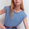 Tara Cutwork Linen Tee Ashleigh Blue Tara Cutwork Linen Tee Ashleigh Blue