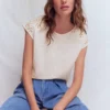 Tara Cutwork Linen Tee Ivory Tara Cutwork Linen Tee Ivory