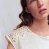 Tara Cutwork Linen Tee Ivory Tara Cutwork Linen Tee Ivory