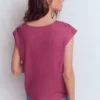 Tara Cutwork Linen Tee Purple Damson Tara Cutwork Linen Tee Purple Damson