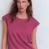 Tara Cutwork Linen Tee Purple Damson Tara Cutwork Linen Tee Purple Damson