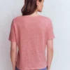 Tara Lace Trim Linen T-shirt Almond Pink Tara Lace Trim Linen T-shirt Almond Pink