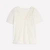 Tara Lace Trim Linen T-shirt Coconut Milk Tara Lace Trim Linen T-shirt Coconut Milk