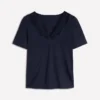 Tara Lace Trim Linen T-shirt Navy Blazer Tara Lace Trim Linen T-shirt Navy Blazer