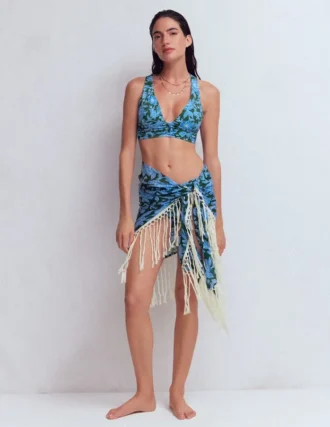 Tassel Sarong Dark Green, Tigers Paradise