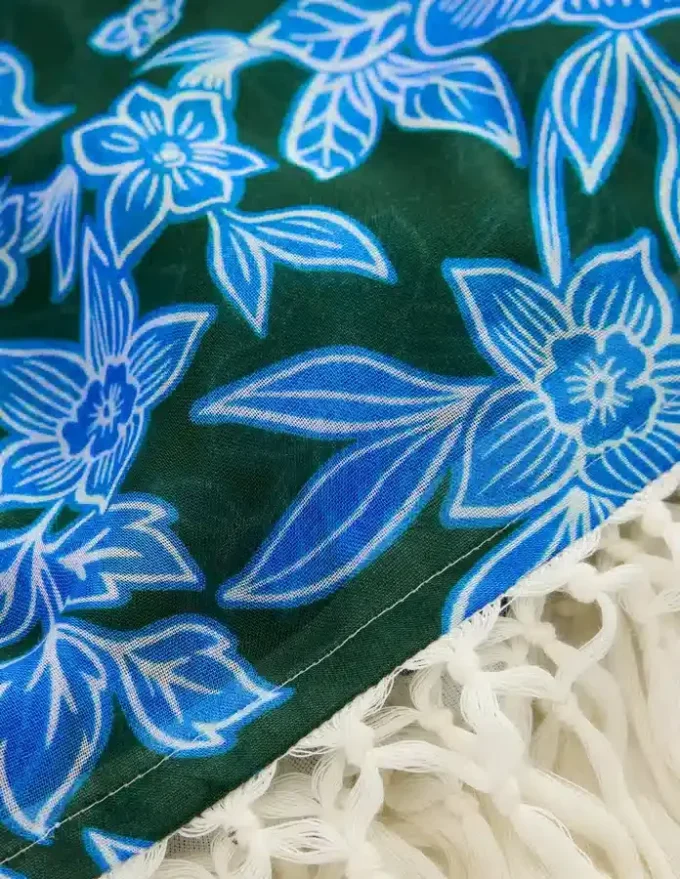 Tassel Sarong Dark Green, Tigers Paradise Tassel Sarong Dark Green, Tigers Paradise
