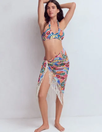 Tassel Sarong Multi, Enchanted Paisley