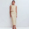 Textured Column Skirt Ivory Broderie Textured Column Skirt Ivory Broderie