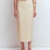 Textured Column Skirt Ivory Broderie Textured Column Skirt Ivory Broderie