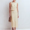 Textured Column Skirt Ivory Broderie Textured Column Skirt Ivory Broderie