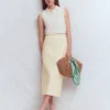 Textured Column Skirt Ivory Broderie Textured Column Skirt Ivory Broderie