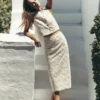 Textured Column Skirt Ivory Broderie Textured Column Skirt Ivory Broderie