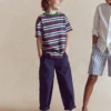 Textured Striped T-shirt Denim Blue / Jam Red Textured Striped T-shirt Denim Blue / Jam Red