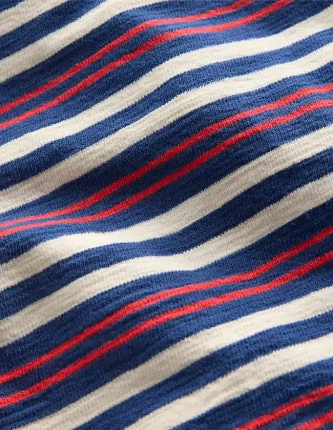 Textured Striped T-shirt Denim Blue / Jam Red Textured Striped T-shirt Denim Blue / Jam Red