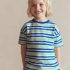 Textured Striped T-shirt Soft Ivory / Blue / Green