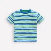 Textured Striped T-shirt Soft Ivory / Blue / Green