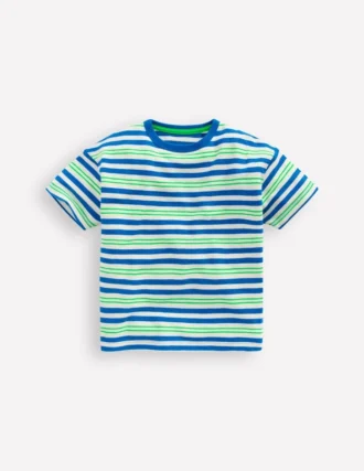 Textured Striped T-shirt Soft Ivory / Blue / Green
