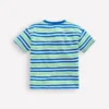 Textured Striped T-shirt Soft Ivory / Blue / Green