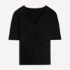 Tia Ruched V-neck Top Black Tia Ruched V-neck Top Black