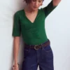 Tia Ruched V-neck Top Hunter Green Tia Ruched V-neck Top Hunter Green