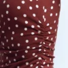 Tia Sleeveless Ruch Jersey Top Bitter Chocolate & Ivory Spot Tia Sleeveless Ruch Jersey Top Bitter Chocolate & Ivory Spot