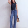 Tia Sleeveless Ruch Jersey Top Navy Tia Sleeveless Ruch Jersey Top Navy