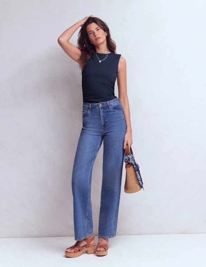 Tia Sleeveless Ruch Jersey Top Navy Tia Sleeveless Ruch Jersey Top Navy