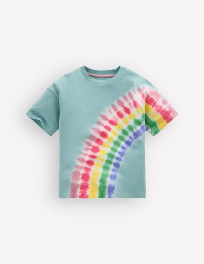 Tie Dye Logo Top Dawn Blue Rainbow