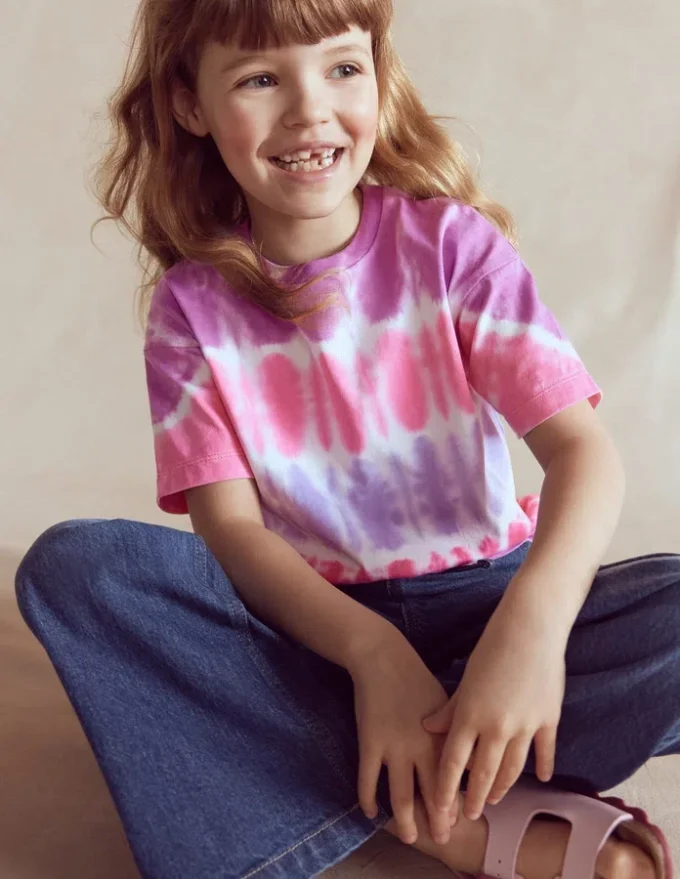 Tie Dye Logo Top Pink Tie Dye