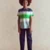 Tie Dye T-shirt Blue Multi Stripe
