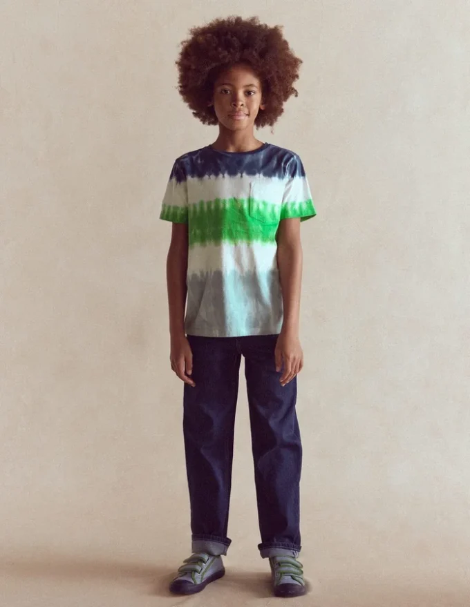 Tie Dye T-shirt Blue Multi Stripe