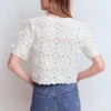 Tie Front Lace Top White Tie Front Lace Top White