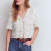 Tie Front Lace Top White Tie Front Lace Top White
