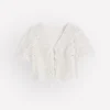 Tie Front Lace Top White Tie Front Lace Top White