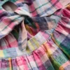 Tie Front Woven Dress Blue, Pink and Green Check Tie Front Woven Dress Blue, Pink and Green Check