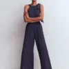 Tie Halter Neck Jumpsuit Navy Tie Halter Neck Jumpsuit Navy