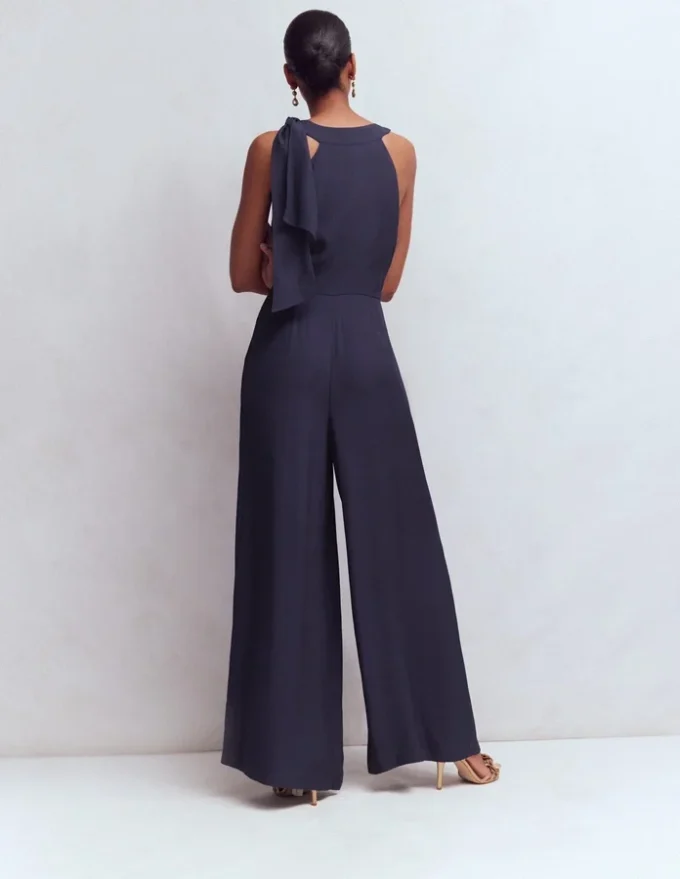 Tie Halter Neck Jumpsuit Navy Tie Halter Neck Jumpsuit Navy