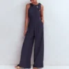 Tie Halter Neck Jumpsuit Navy Tie Halter Neck Jumpsuit Navy