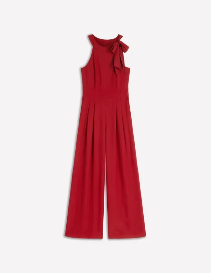 Tie Halter Neck Jumpsuit Rich Chestnut Tie Halter Neck Jumpsuit Rich Chestnut