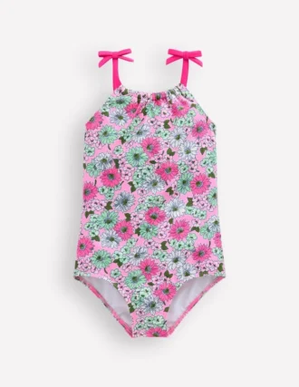 Tie Shoulder Swimsuit Lilac Chiffon Cornflower