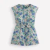 Tie Waist Woven Playsuit Blue Floral Tie Waist Woven Playsuit Blue Floral
