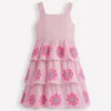 Tiered Embroidered Dress Formica Pink Stripe Tiered Embroidered Dress Formica Pink Stripe